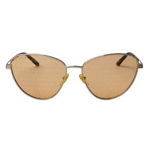 GUCCI GG0803S-004 Women Cat Eye Designer Sunglasses Gold Black/Peach Orange 58mm